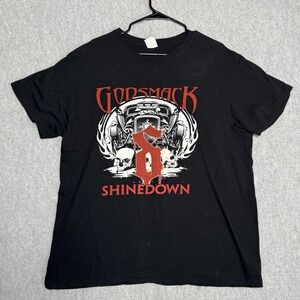 GODSMACK & SHINEDOWN Shirt Men's Size XL 2018 Concert T-Shirt Black Band Tee